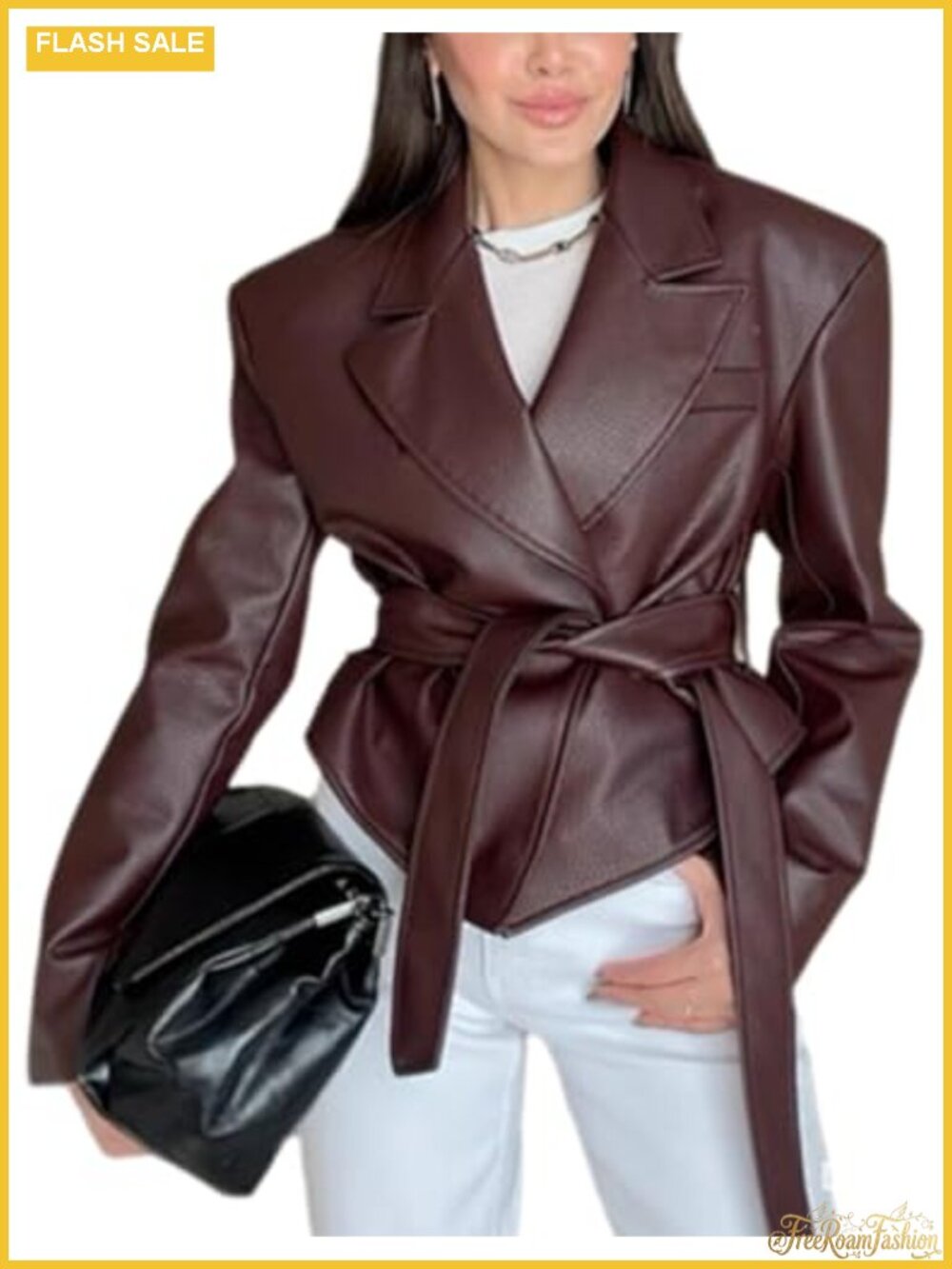 Faux Leather Jacket Women Long Sleeve Motorcycle Bomber Vintage Style Biker